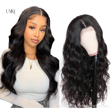 Uniky Wholesale OEM Brazilian Wig Virgin Body Wave Human Hair Frontal Wig 13*4 13*6 HD Lace Front Closure Wig